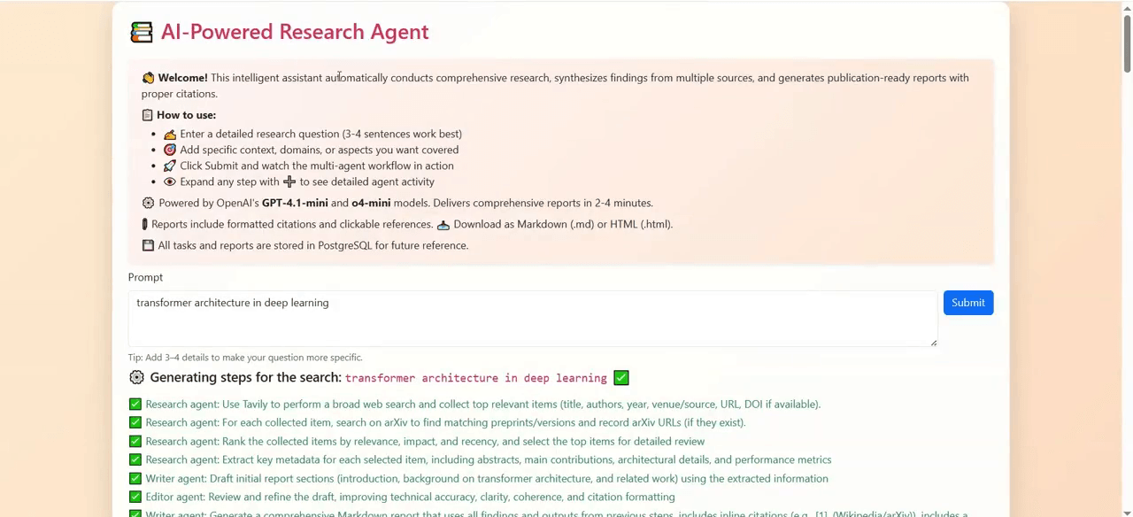 Research Agent (Multi-Agent System) poster